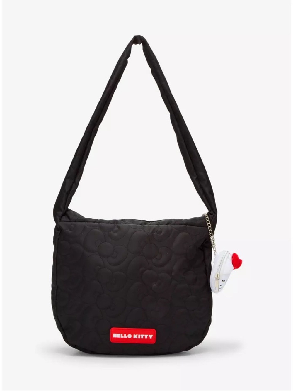 Hello Kitty Quilted Puffer Black Shoulder Bag- NWT